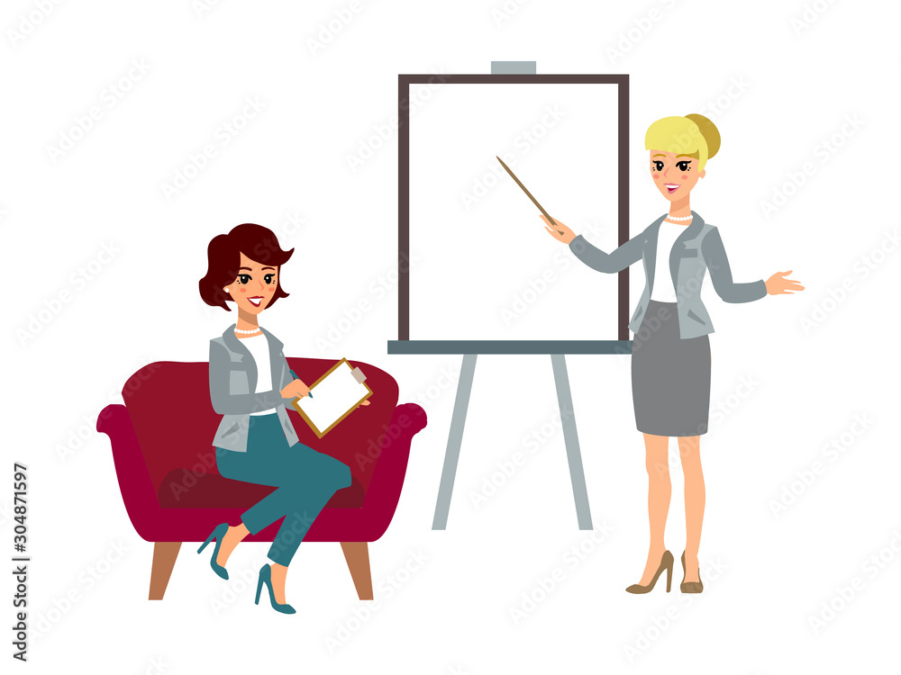 Businesswoman and businessman. Animate character. Female and male personage. Different woman and man postures. Vector personage. Businesswoman and businessman. Animate character. Female and male personage. Different woman and man postures. Vector personage.