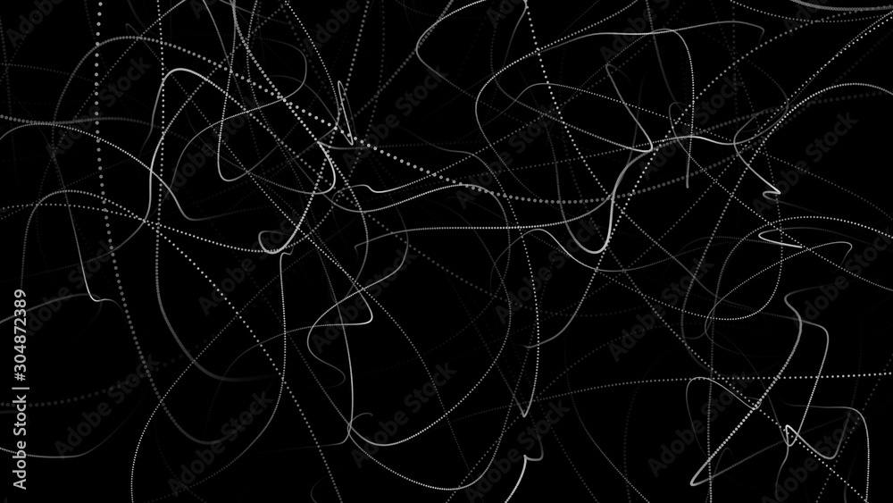 Abstract dynamic flying particles. Big data. Low poly shape. Shining particles. Futuristic background. Vector.