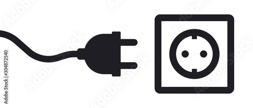 Electricity outlet socket power plug vector illustration icon photo