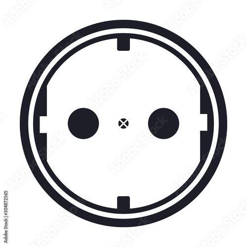 Electricity outlet socket vector illustration icon