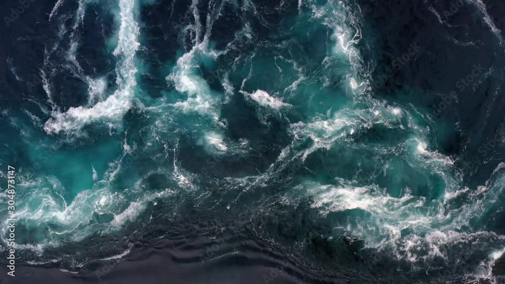 Waves of water of the river and the sea meet each other during high tide and low tide.
