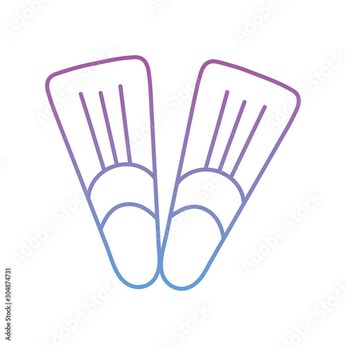 summer swimming fins gradient style icon
