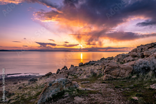 sunset over the great salt lake