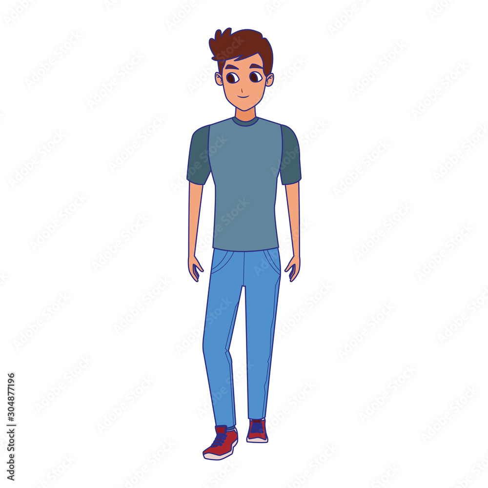 young man wearing casual clothes icon