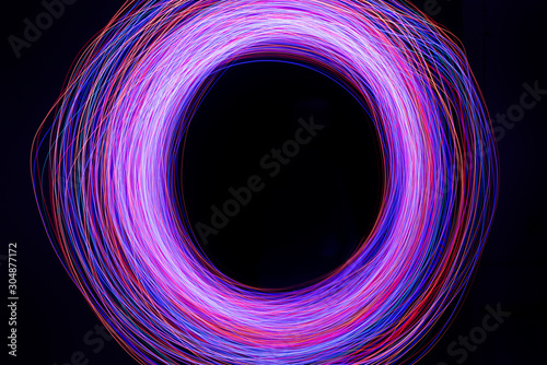 Neon Purple abstract fractal background Painted with LEDs on long exposure
