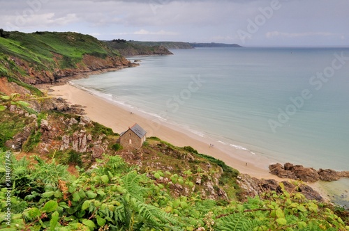 Fotografie La très belle côte sauvage à Plouha en Bretagne. France