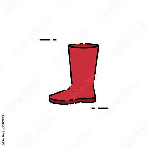 Isolated farm boot icon fill design