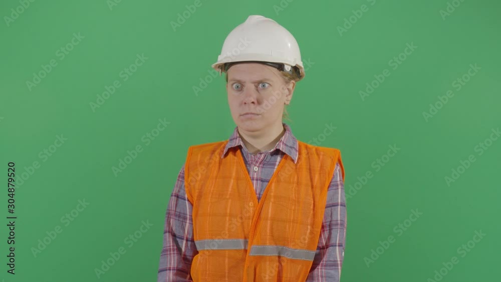 Woman Engineer Opening Eyes Like Crazy Woman Engineer Opening Eyes Like Crazy