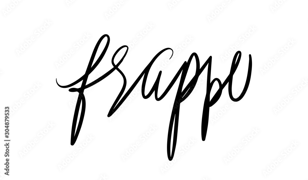 Frappe lettering. Vector illustration of handwritten lettering. Vector elements for coffee shop, market, cafe design, restaurant menu and recipes. Frappe lettering. Vector illustration of handwritten lettering. Vector elements for coffee shop, market, cafe design, restaurant menu and recipes.