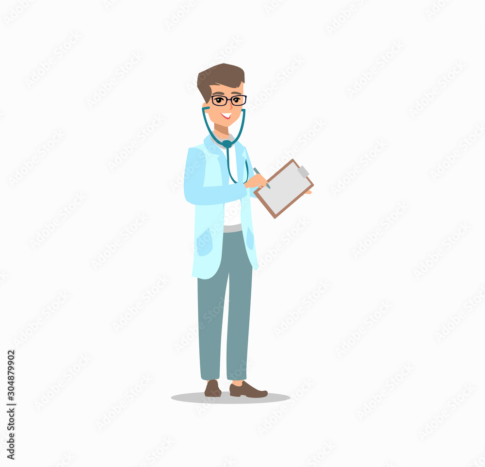Attractive doctor. Funny character design. Cartoon illustration. Healthcare concept creator. male medic personage. Attractive doctor. Funny character design. Cartoon illustration. Healthcare concept creator. male medic personage.