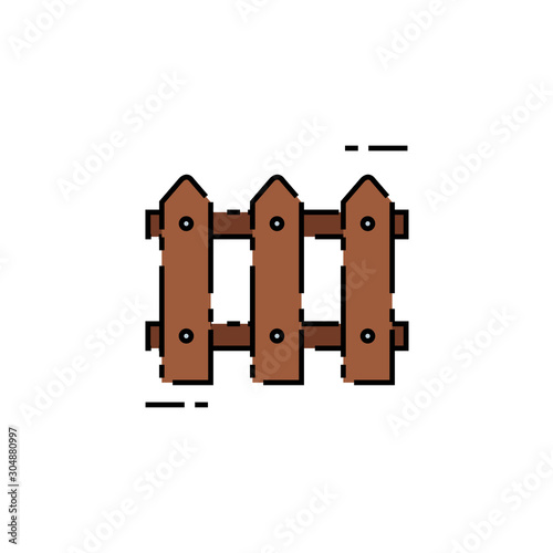 Isolated farm fence icon fill design