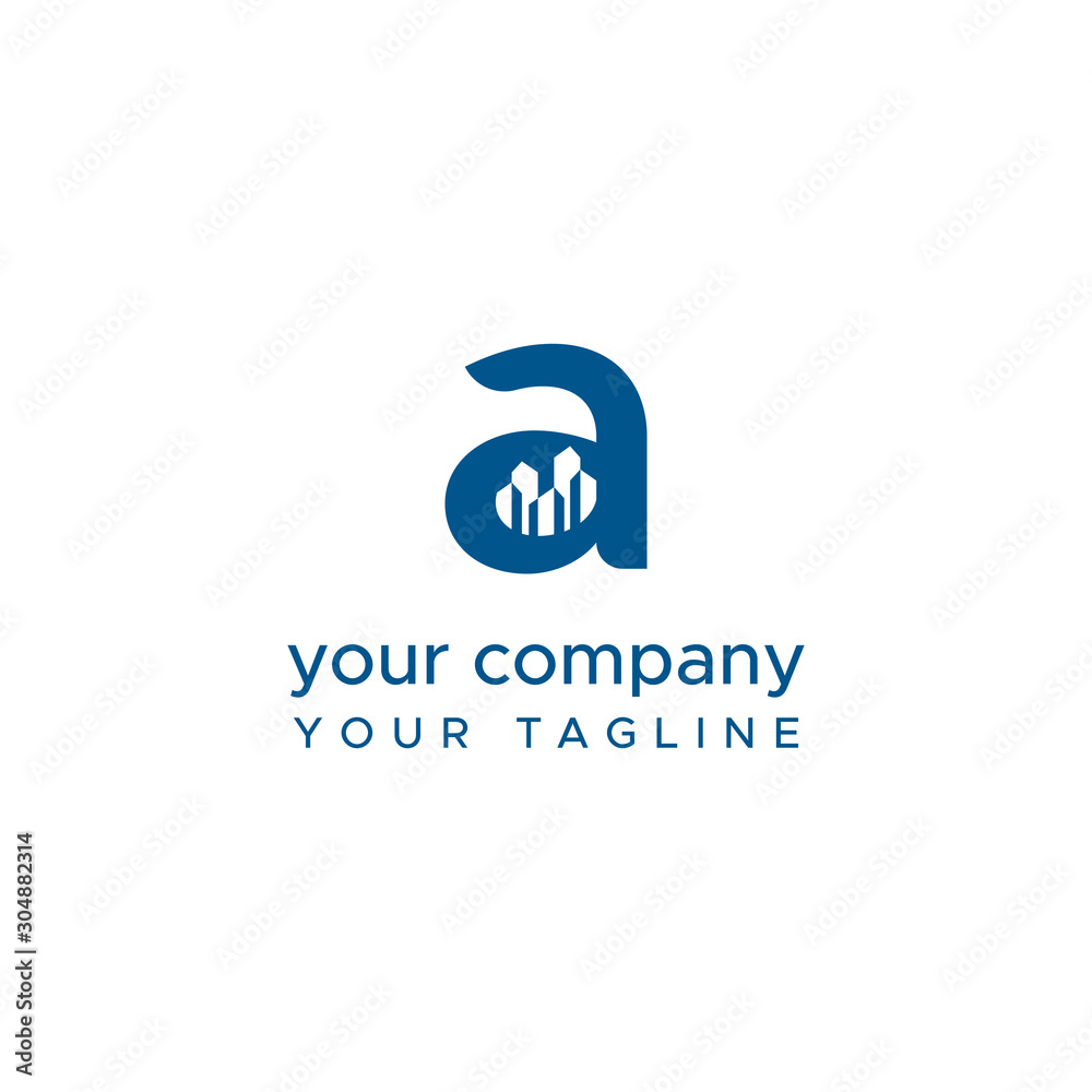 initial letter a with building logo vector initial letter a with building logo vector