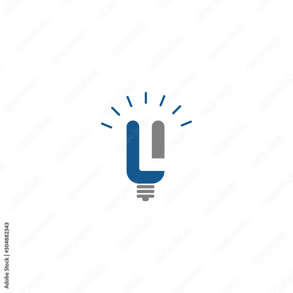 initial letter LI bulb logo vector initial letter LI bulb logo vector
