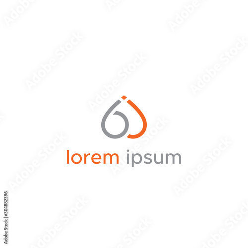 abstract bj logo vector orange grey color