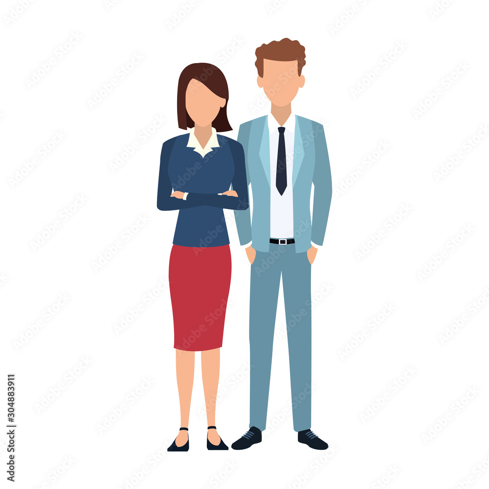 cartoon businessman and businesswoman icon cartoon businessman and businesswoman icon