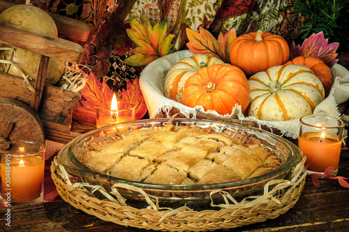 Thanksgiving Blessing Celebrating  Pumpkins  Leaves