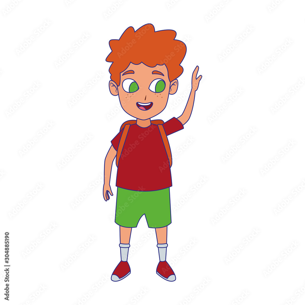 cartoon happy boy with green shorts cartoon happy boy with green shorts