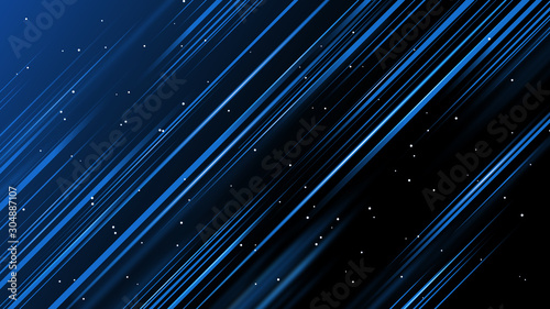 Colorful blue glowing lines into space background. Abstract bright glitter background. elegant illustration.