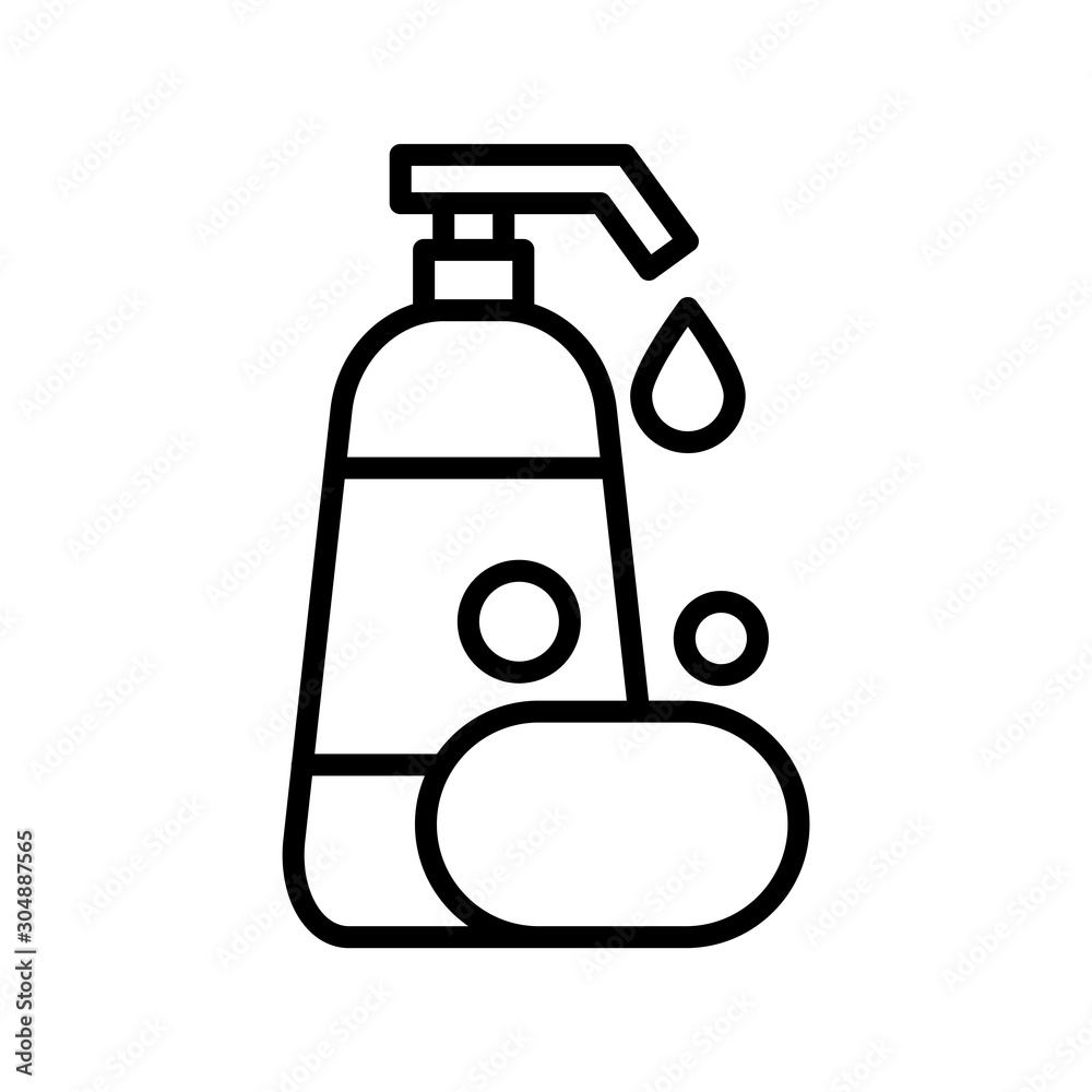 Shampoo bottle and soap icon vector design template flat style isolated on white background Shampoo bottle and soap icon vector design template flat style isolated on white background