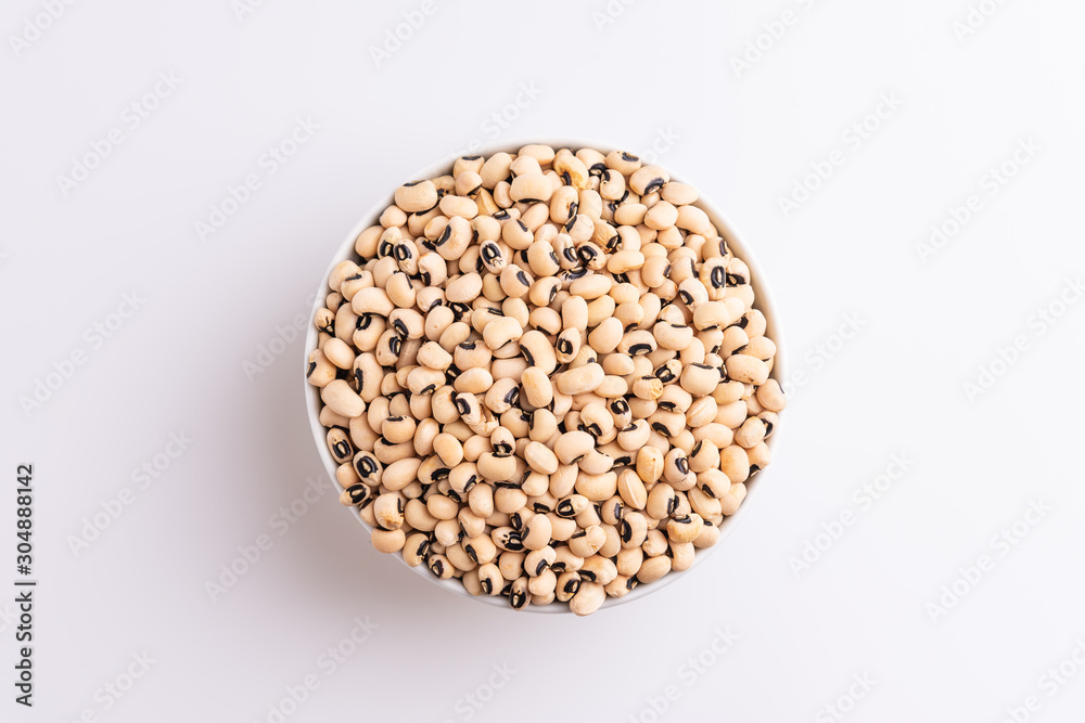 Fradinho Beans isolated on white background, soft light, Latin term Vigna unguiculata Fradinho Beans isolated on white background, soft light, Latin term Vigna unguiculata