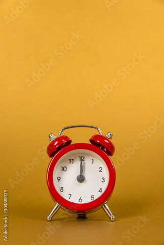 Red retro alarm clock