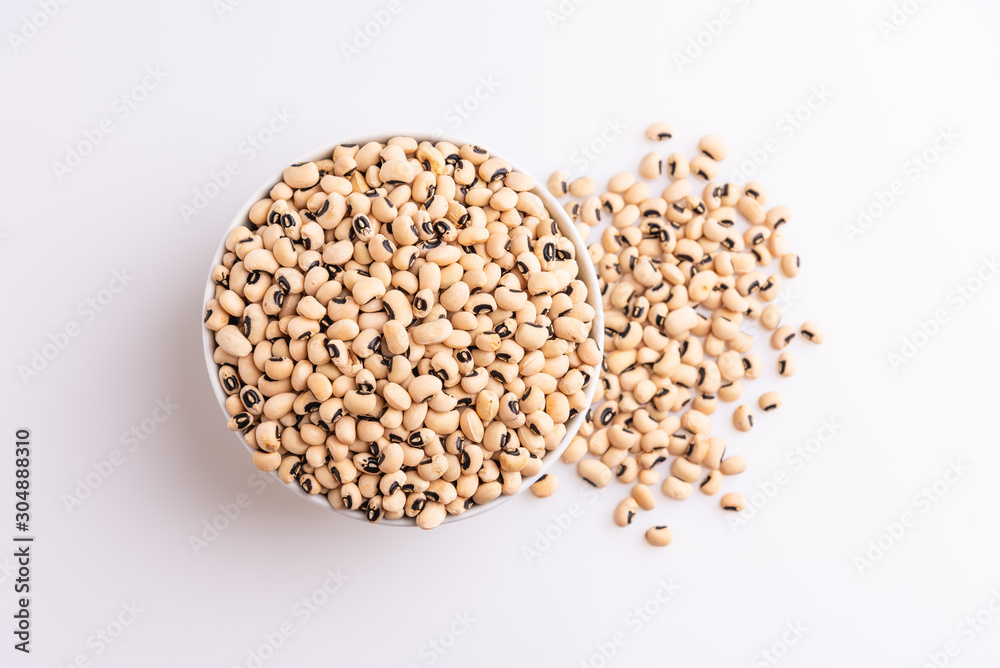 Fradinho Beans isolated on white background, soft light, Latin term Vigna unguiculata Fradinho Beans isolated on white background, soft light, Latin term Vigna unguiculata