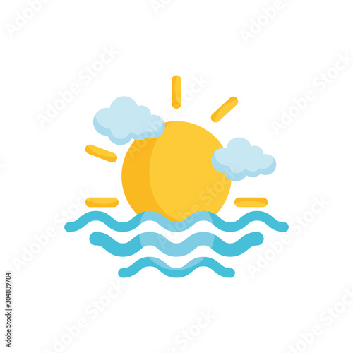 summer sun and wave fill style