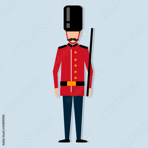 Stampa su tela british army soldier isolated vector illustration