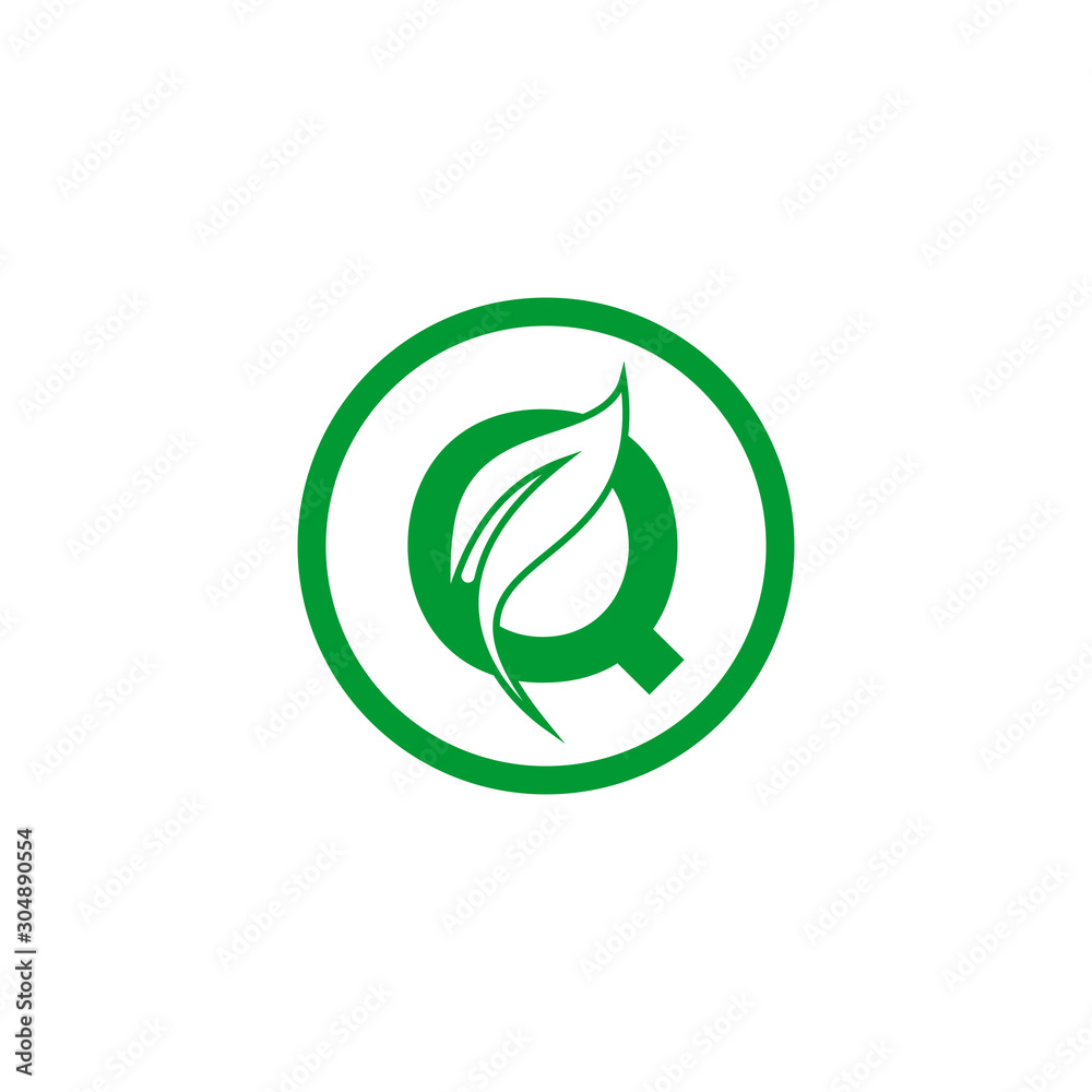 Initial Leaf Letter Q Modern Alphabet Circle Logo Design Vector Template. Natural Circle Leaf Letter Q Logo. Initial Leaf Letter Q Modern Alphabet Circle Logo Design Vector Template. Natural Circle Leaf Letter Q Logo.