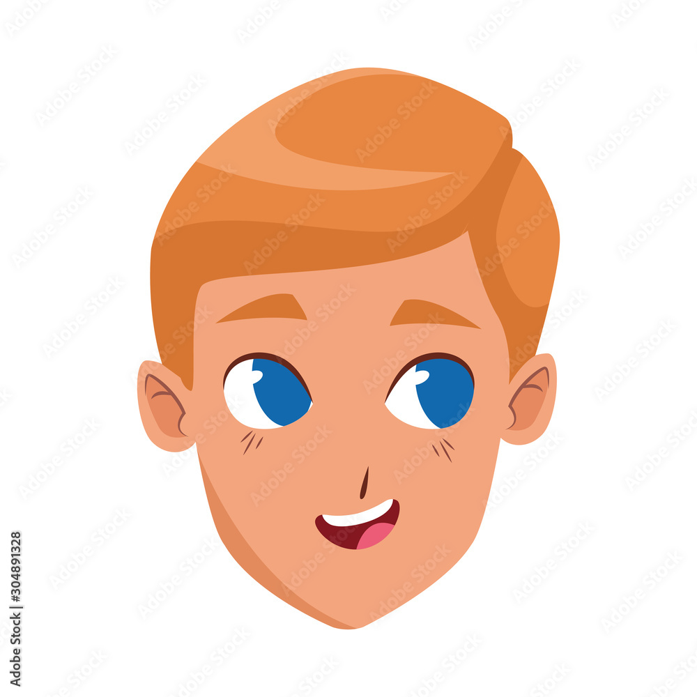 cute happy boy face icon, colorful design cute happy boy face icon, colorful design