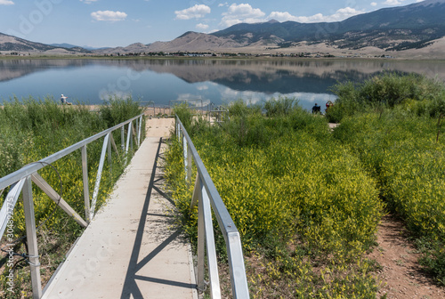 Eagle Nest Lake dock in northern New Mexico.