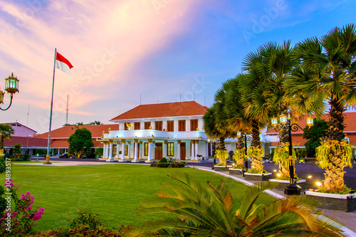 Obraz na plátně Gedung Negara Grahadi the historical iconic famous east java government state bu