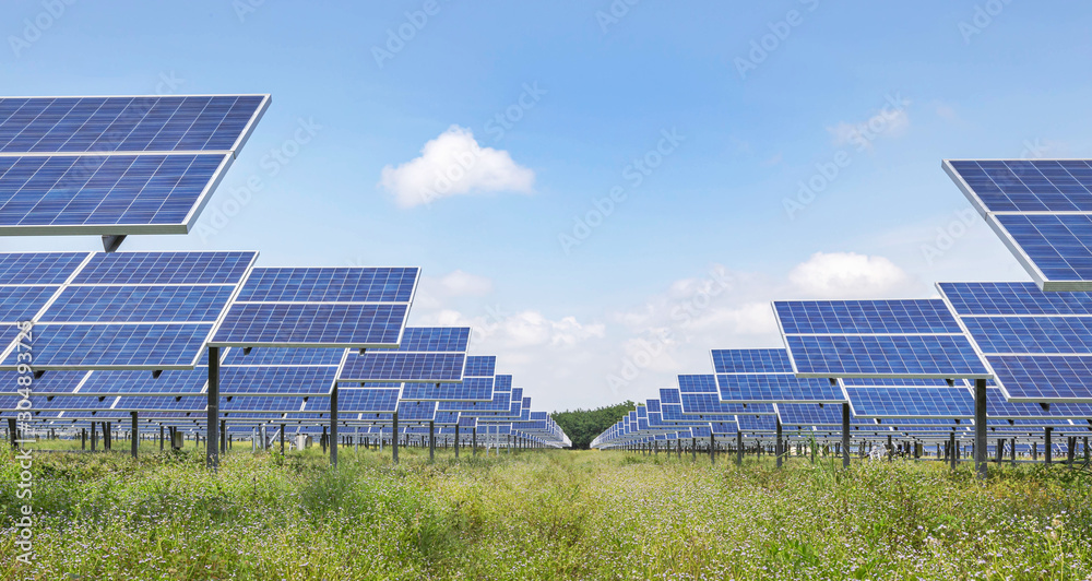solar cells or photovoltaics in solar power station alternative clean renewable energy efficiency