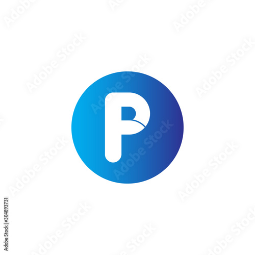 Initial Circle Letter P Modern Alphabet Logo Design Vector Template. Colorful Round Shape P Letter Logo.