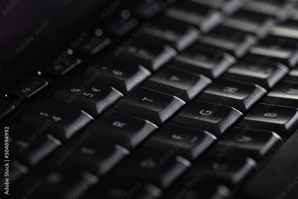 Close-up of a black keyboard
