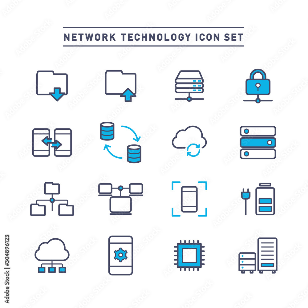 NETWORK TECHNOLOGY ICON SET NETWORK TECHNOLOGY ICON SET