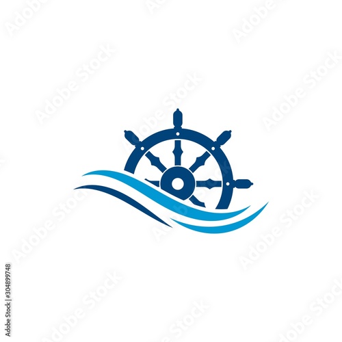 steering ship vector icon illustration template