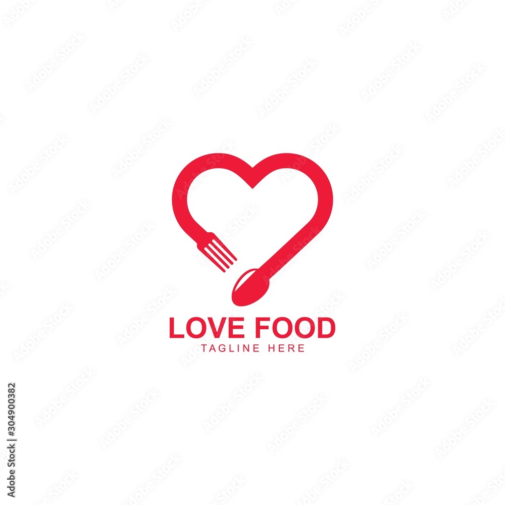 Love food logo vector icon illustration design 