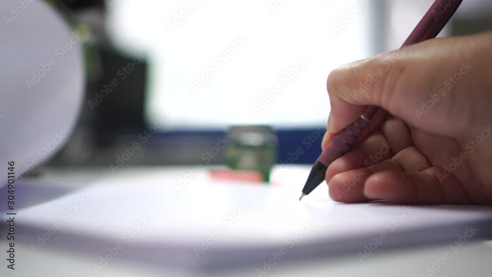 Businessman executive signing on official document paperwork files contract on office table for approval management of responsible, signature meeting for startup concept. 4k