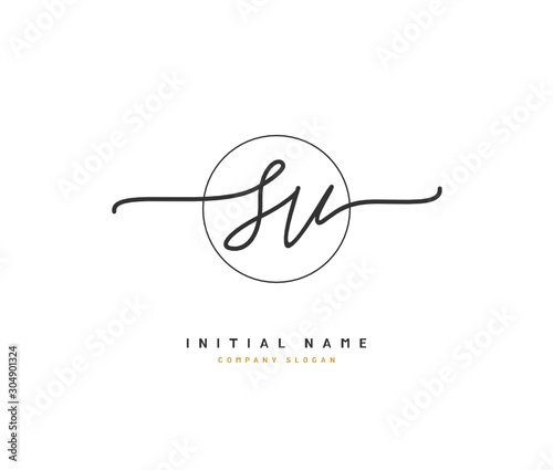 S V SV Beauty vector initial logo  handwriting logo of initial signature  wedding  fashion  jewerly  boutique  floral and botanical with creative template for any company or business.
