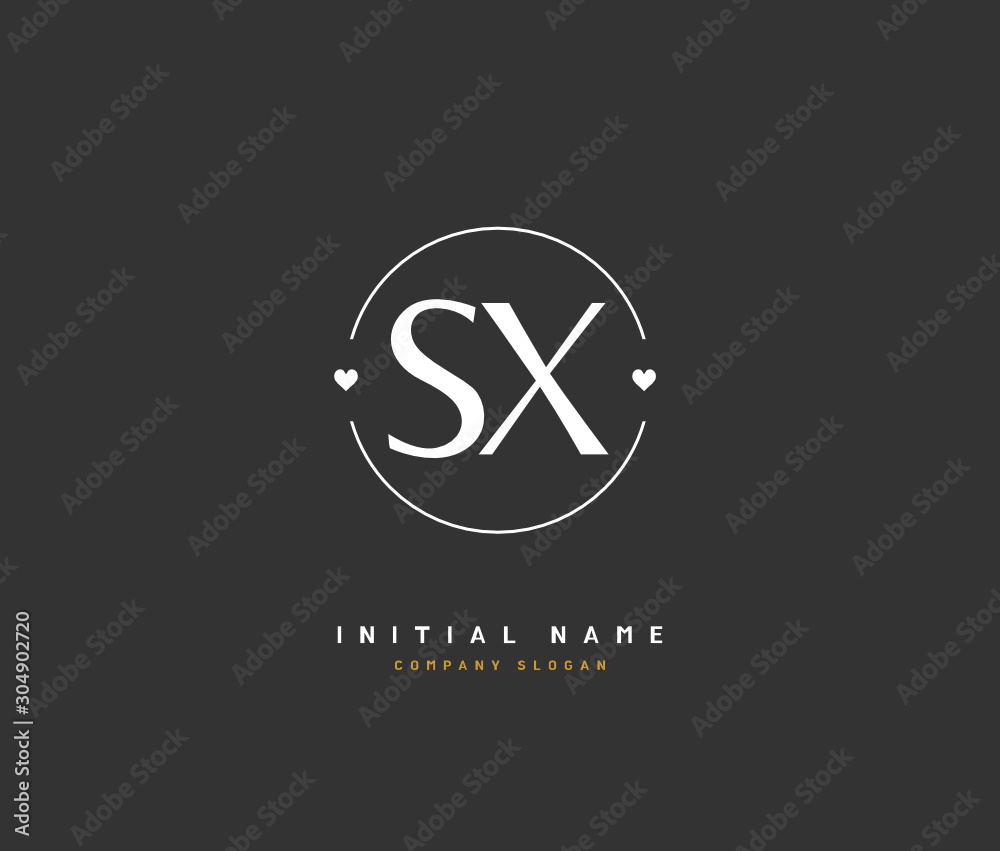 S X SX Beauty vector initial logo, handwriting logo of initial signature, wedding, fashion, jewerly, boutique, floral and botanical with creative template for any company or business. S X SX Beauty vector initial logo, handwriting logo of initial signature, wedding, fashion, jewerly, boutique, floral and botanical with creative template for any company or business.
