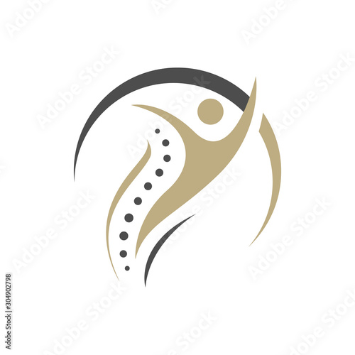 chiropractic physiotherapy logo design. creative human spinal health care medical template