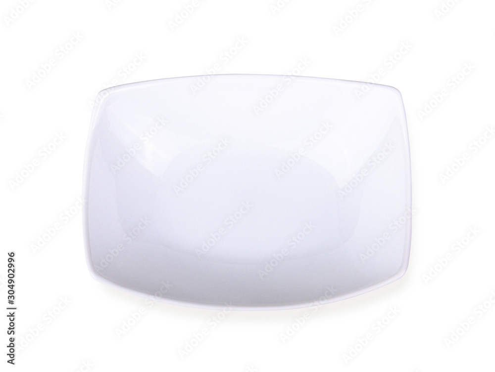square plate ,top view on white background square plate ,top view on white background