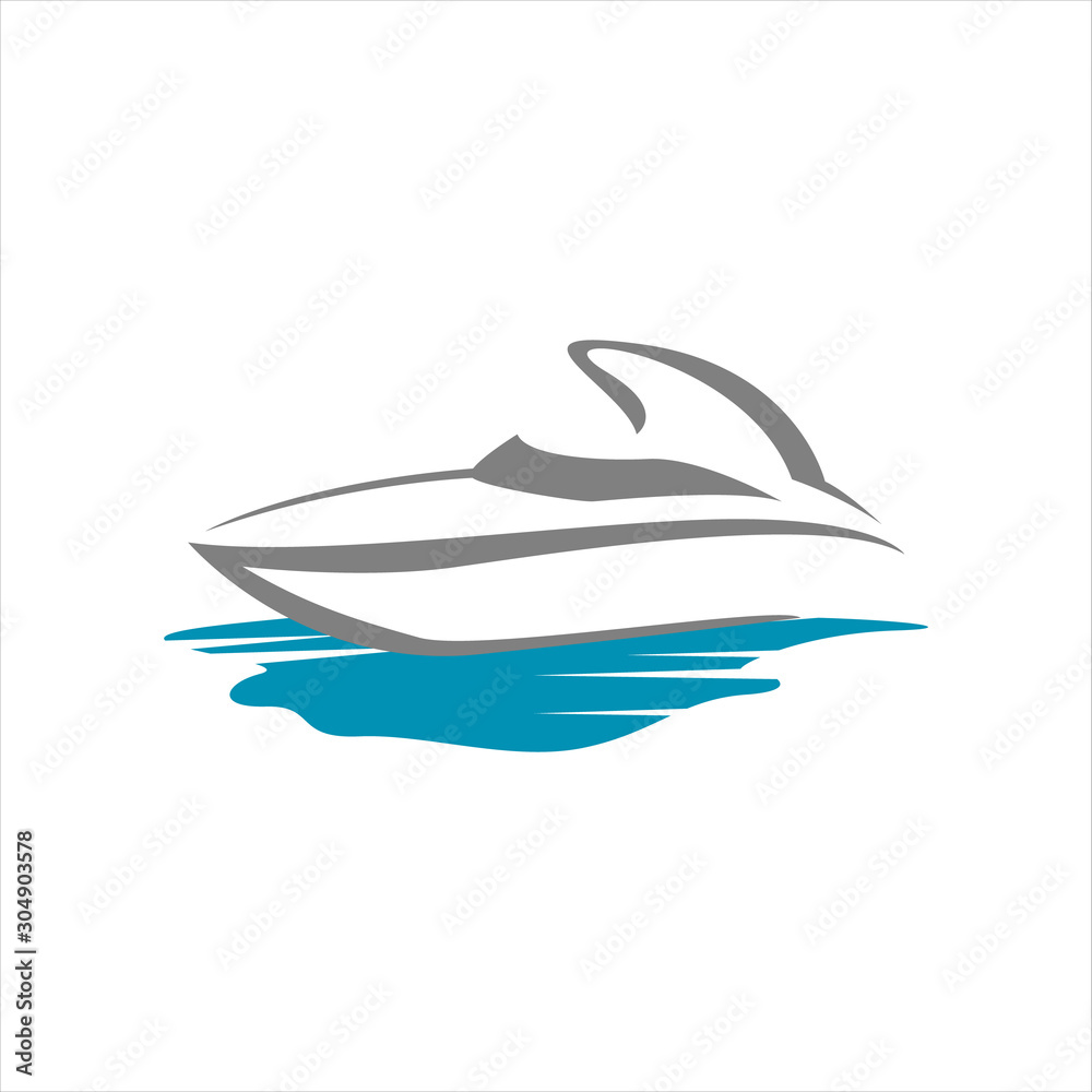 sailing yacht ship boat logo design vector on the water ocean wave sailing yacht ship boat logo design vector on the water ocean wave