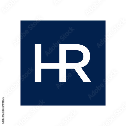Initial HR Letter logo design vector template