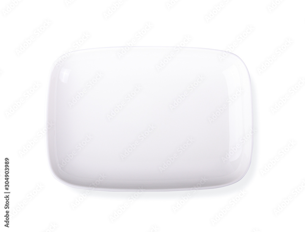 square plate ,top view on white background square plate ,top view on white background