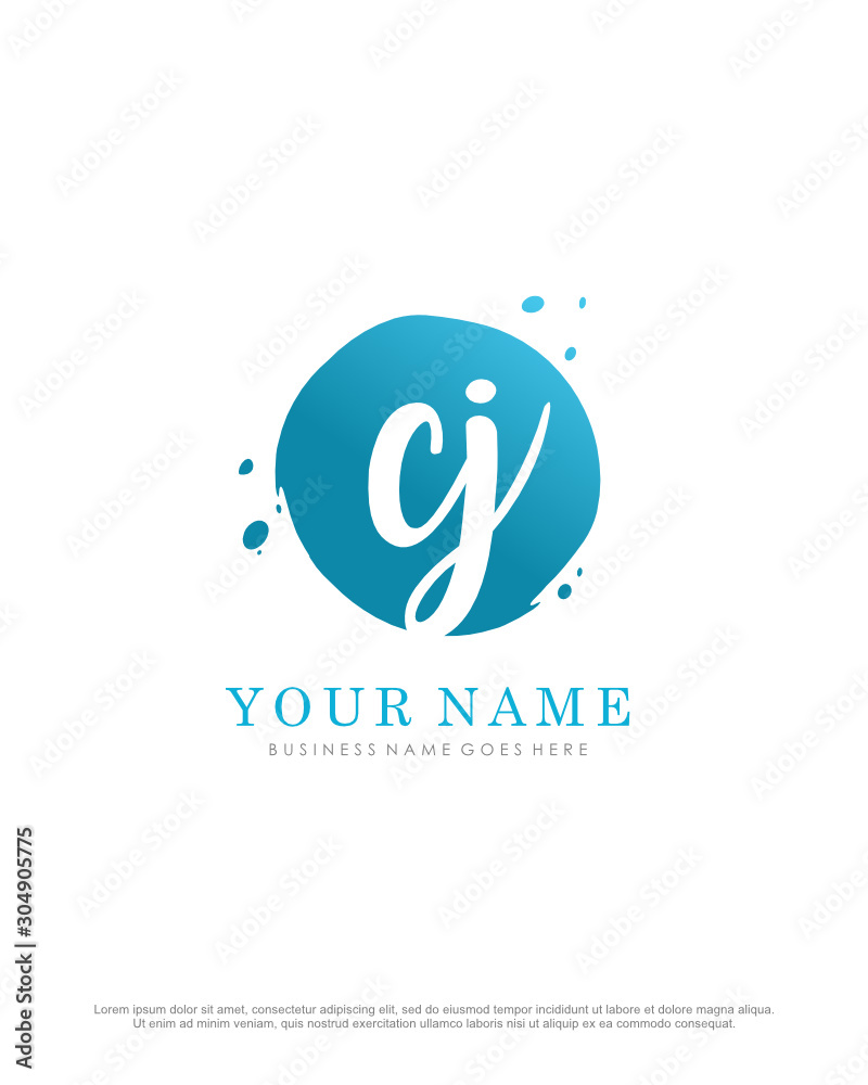 C J CJ initial splash logo template vector. A logo design for company and identity business.