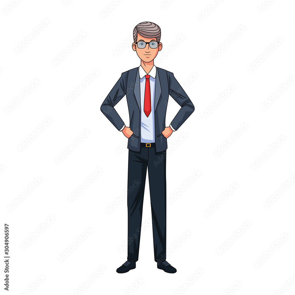 Obraz premium adult businessman icon, flat design