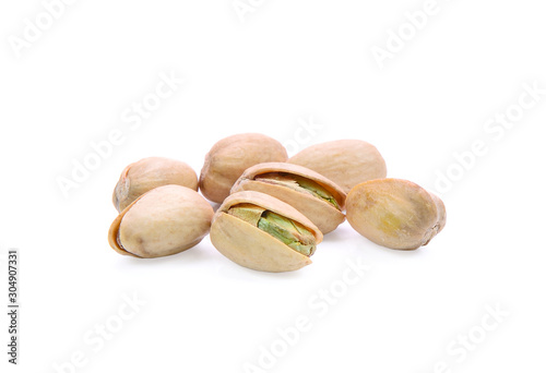 pistachio nut on white background