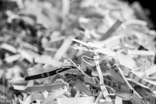 Pile of shredded paper clippings photo